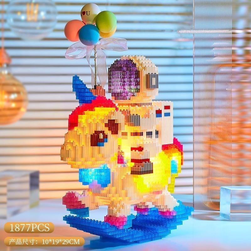 Trend Lighted Rainbow Unicorn Building Blocks Space Astronaut Assembled Toys for Adults Boys Girls Spaceman Gift Building Blocks