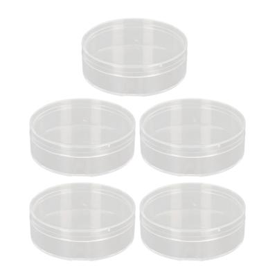 5pcs Transparent Round Powder Puff Storage Box Plastic Makeup Puff Packaging Box for Beads Craft