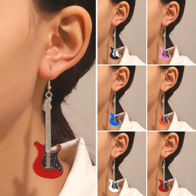 1 Pair Ladies Earrings Eye-Catching Fine Workmanship Personality Chic Delicate Wear Electric Guitar