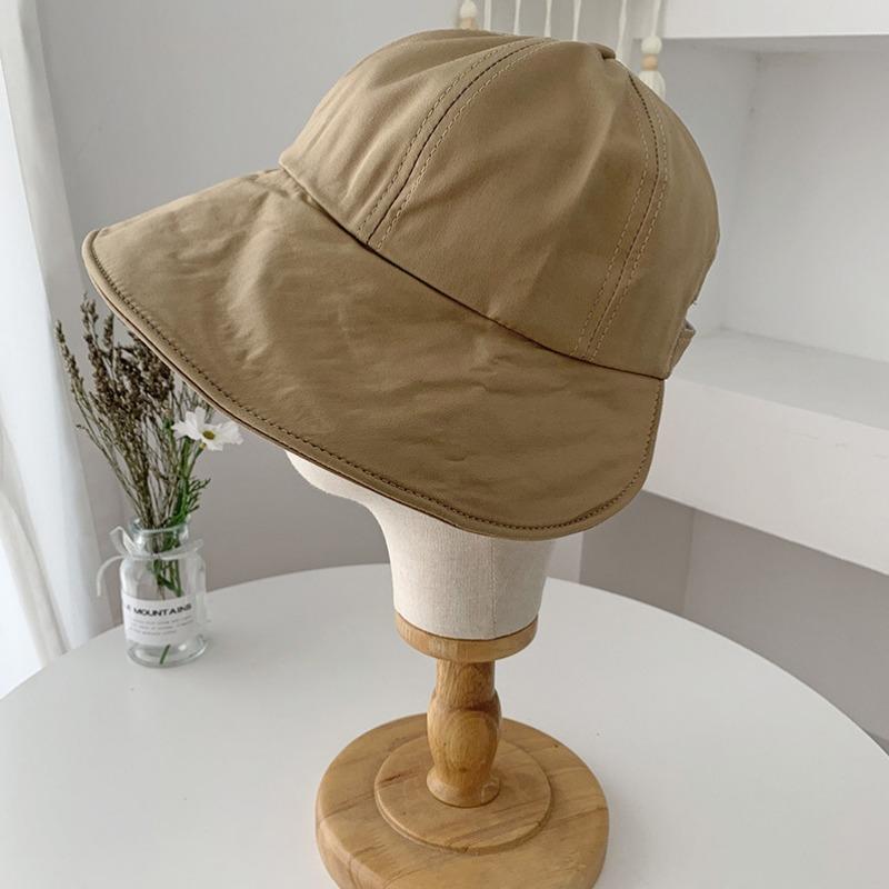 Bucket Hat Women's Summer Ponytail Breathable Sunscreen Sun Hat Anti-purple Line Vinyl Sun Hat Summer Hat