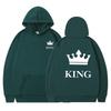 Women's Crown Print Loose Hoodie - Thickened Autumn/Winter Pullover