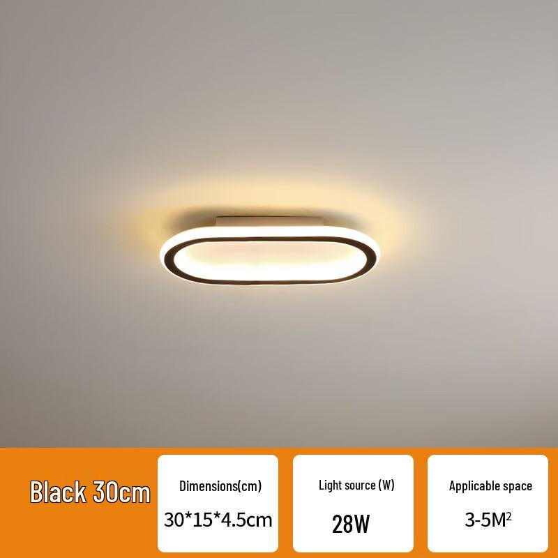Minimalist Black LED Strip Ceiling Light