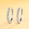 Sterling Silver Exquisite Hoop Earring, Set With Cubic Zirconia, Lightweight And Hypoallergenic,  Women's Jewelry
