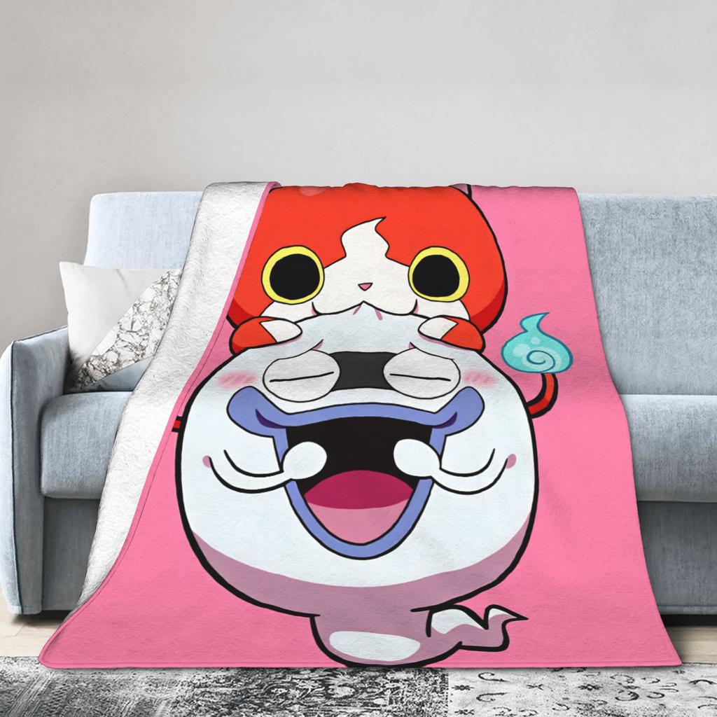 Yokai Watchs Flannel Blanket Spring Super Soft Bedding Throws For Boy Girl Outdoor Funny Bedspread Sofa Bed Cover