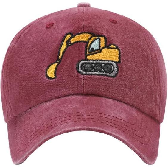 Excavator Toddler hat Kids Baseball Cap Washed Vintage for Boys Girls Age 2-8