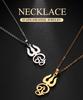 Dawapara Indien Tamil Om Symbol mit Dreizack Anhänger Edelstahl Halskette Om Shiva Symbol Yoga Vintage Talisman Schmuck