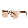  New Retro Oversized Square Women Sunglasses Fashion One Piece Leopard Shades UV400 Men Punk Sun Glasses