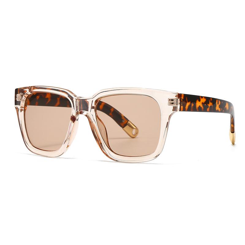 

New Retro Oversized Square Women Sunglasses Fashion One Piece Leopard Shades UV400 Men Punk Sun Glasses