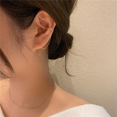 Korean Style Simple Chain for Women with Small Style and Temperament Super Fairy Earrings Ear Clip Ear Cable