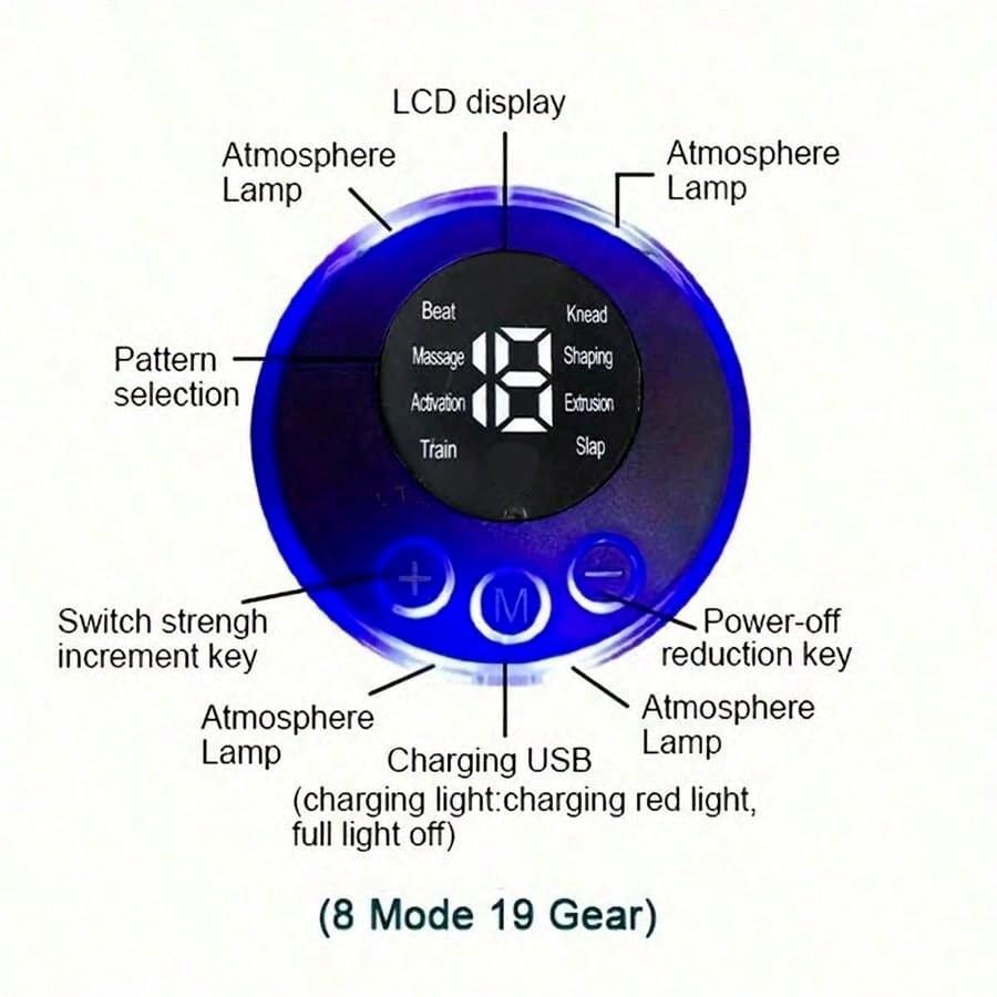 3-In-1 Abs Stimulator, Muscle Toner, Portable Muscle Trainer, Intelligent Wireless Fitness Apparatus