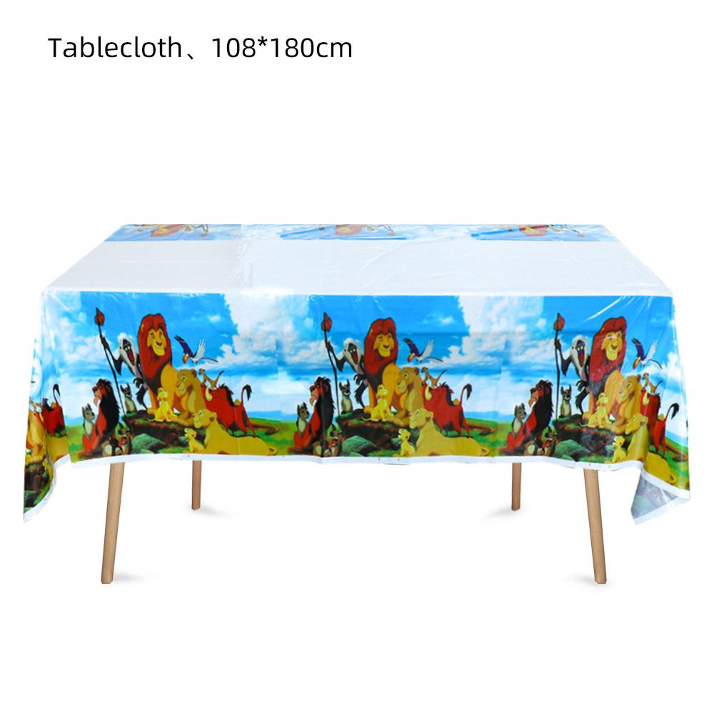 51pcs Lion King Party Tableware Include Tablecloth Plates Napkins Cups 10 Guests