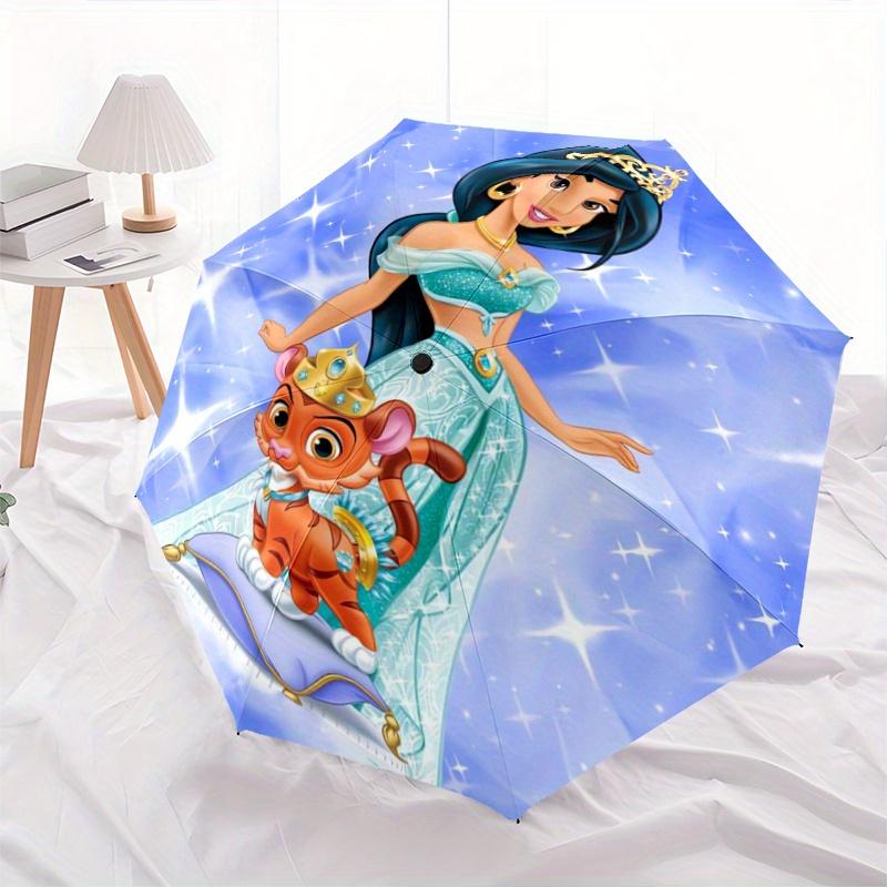 

1pc Princess Jasmine & Tiger Automatic Opening and Closing Umbrella - Suitable for Various Occasions, Outdoor Activities, Lightweight and Du
