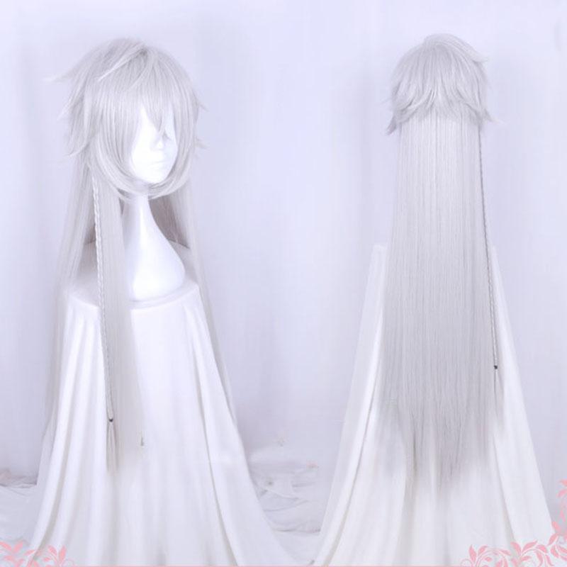 Black Butler Kuroshitsuji Under Taker Wig Undertaker Long Silver Heat Resistant Synthetic Hair Cosplay Wig