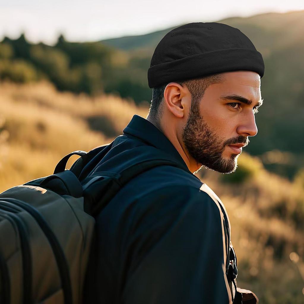 Croogo Summer Roll Foldable Brimless Retro Fishing Round Motorcycle Free Day Gift Men's Cap, Hat, Style, Hat, Women's Hat, Cap, Mother's