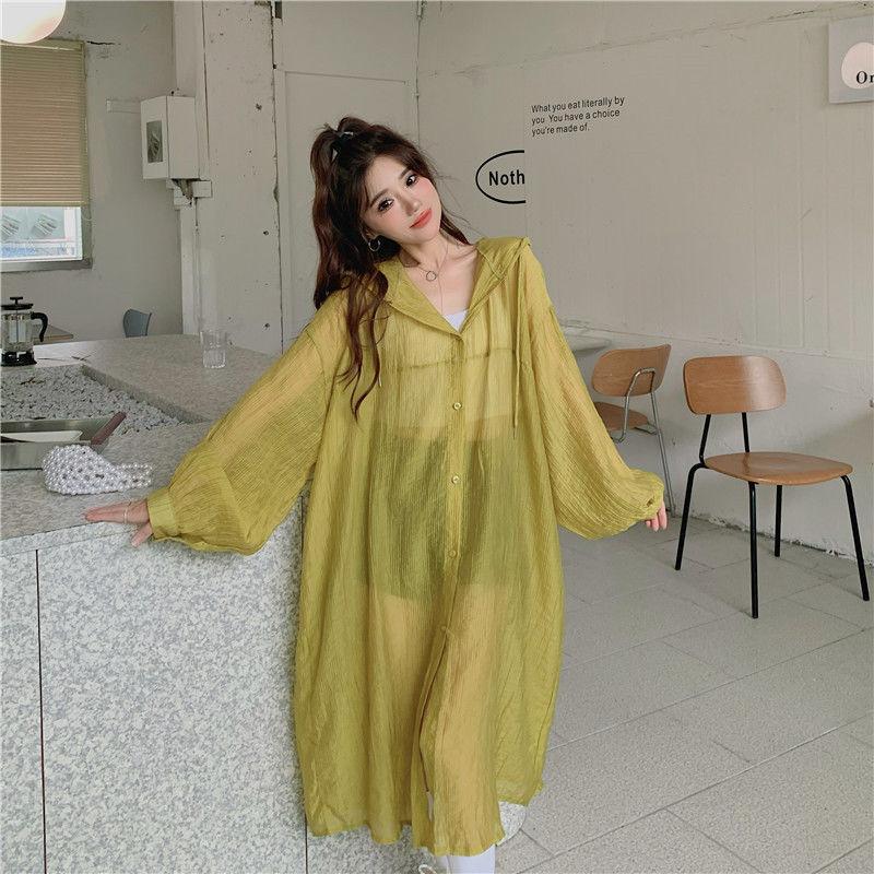 Long Jackets Women Summer Sun-proof Outerwear Loose All-match Hooded Simple Leisure Daily Comfortable Ulzzang Design Chic