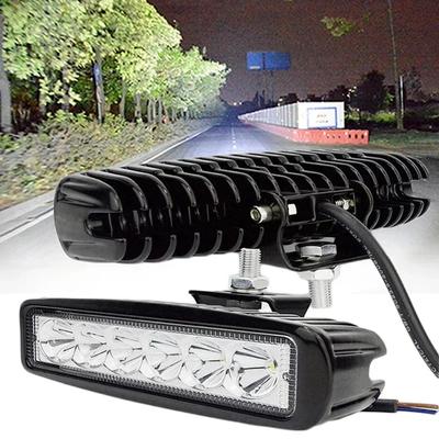 1/2 Set 18W 6-LED Off-Road Light Bar - Waterproof 12V 6000K White IP67 Rated for ATV UTV Motorcycle SUV Truck