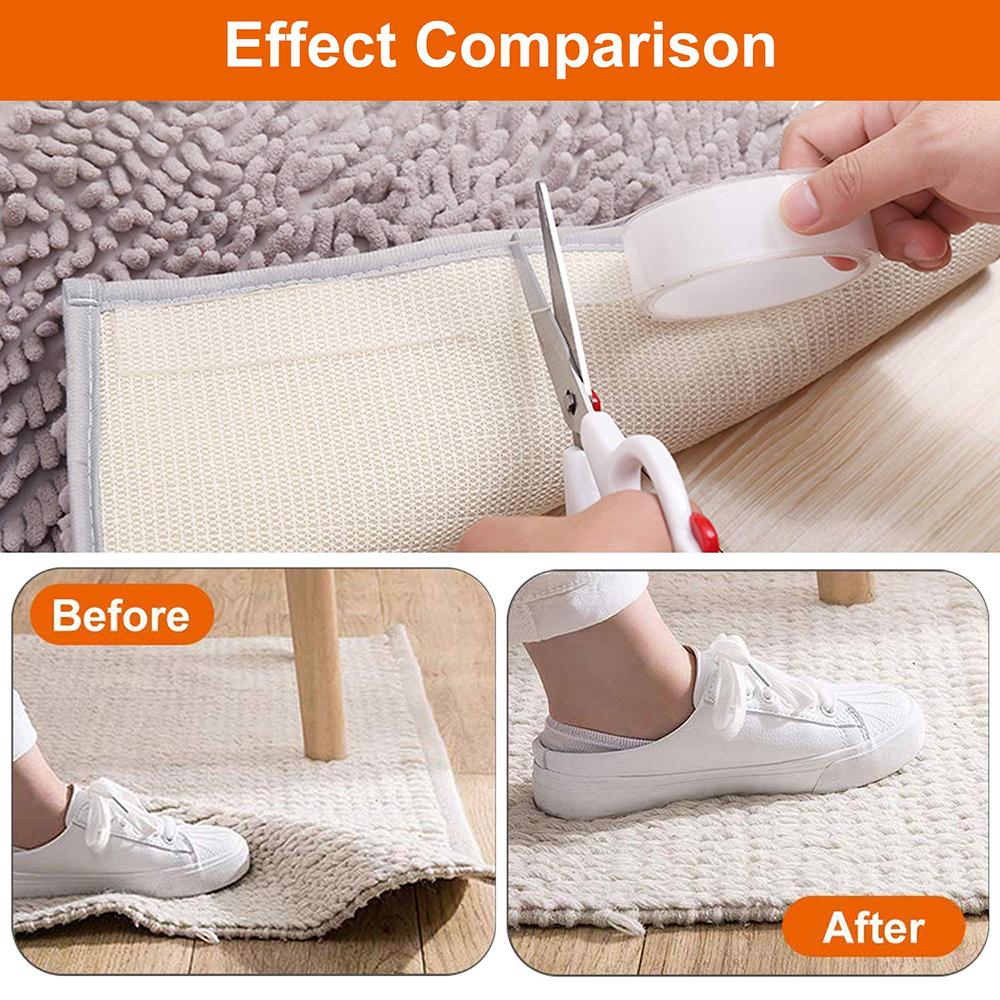 Nano Double Sided Tape Heavy Duty Washable Removable Traceless Nano Gel Grip Mounting Tape for Home Office Fix Carpet Mats 2CM*2 Meters/6.56FT