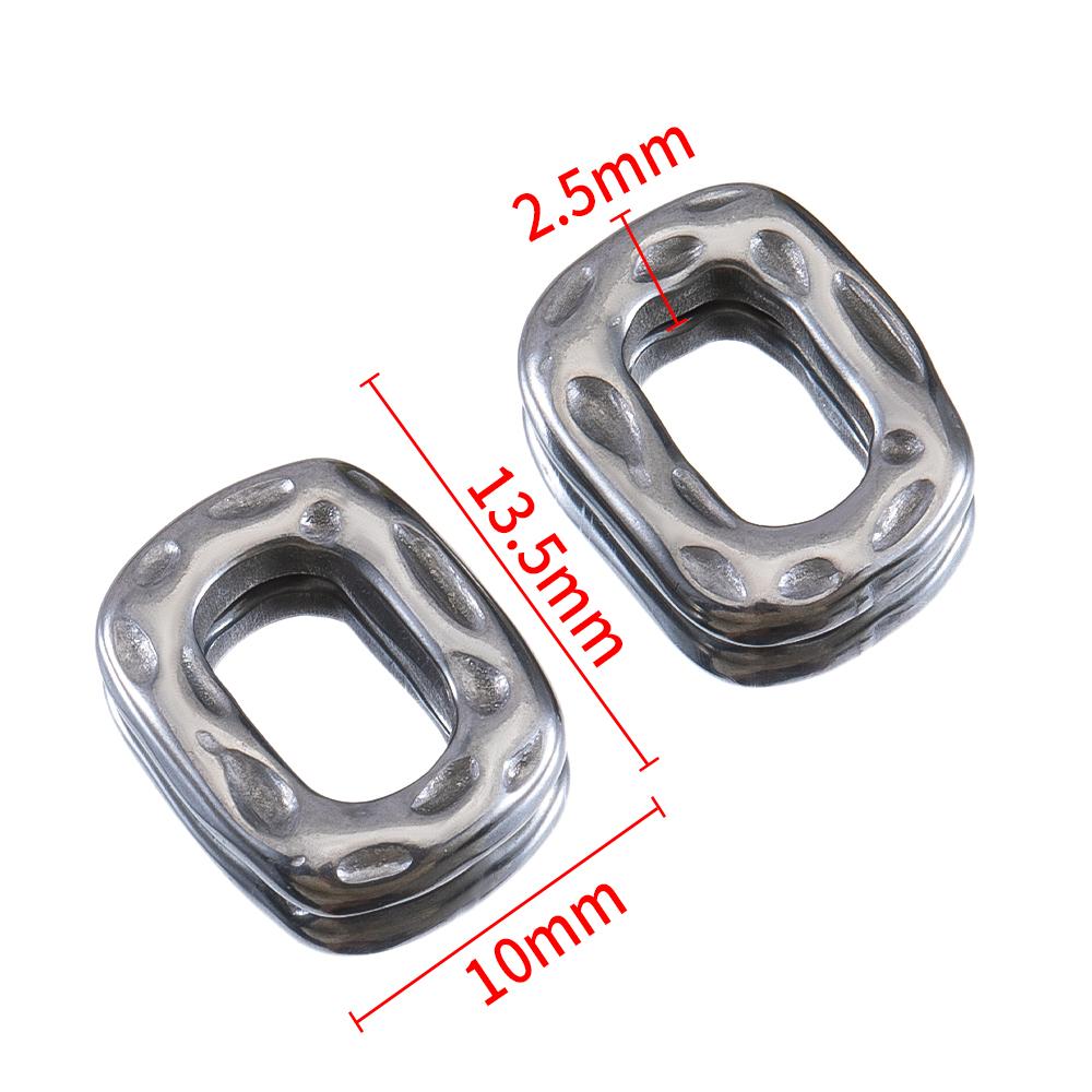 5pcs Stainless Steel Hollow Square Heart Round Charms Stone Texture Pendants for DIY Jewelry Findings Necklace Earrings Supplies