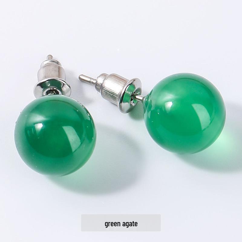 

Серьги-пусеты из красного агата и белого перламутра для женщин - Простые модные украшения 8mm