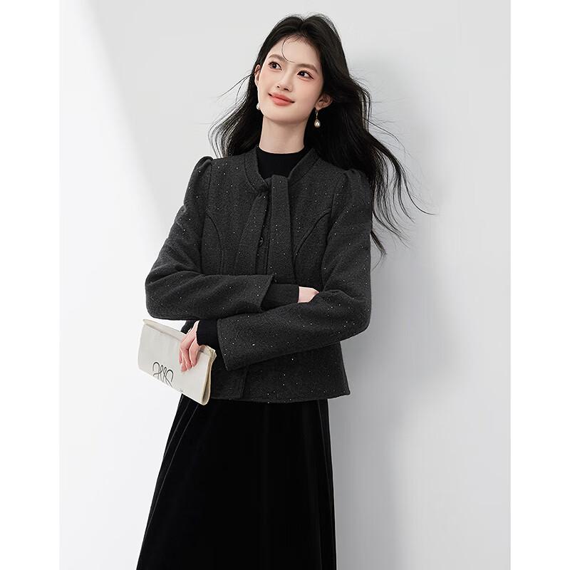 Elegant Women's Tweed Style Short Jacket