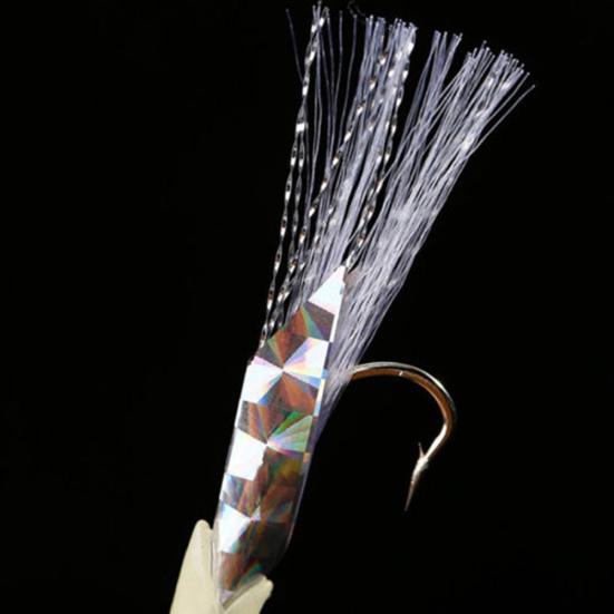 5Pcs Artificial Mackerel Feathers Bass Cod Lures Sea Fishing Rigs Tackle Bait
