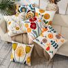 Canvas Embroidered Throw Pillow Cover with Flower Spring Embroidery Craft Modern Simple Sofa Office Pillow Pillow Case JAF073