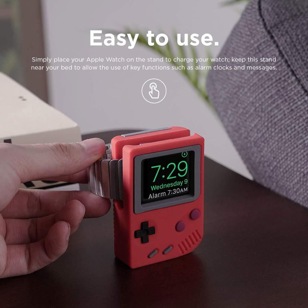 Silicone Holder For iWatch Charger Stand For Apple Watch 8 7 6 5 4 3 SE 45MM Charging Dock Desktop Retro Game Console Design