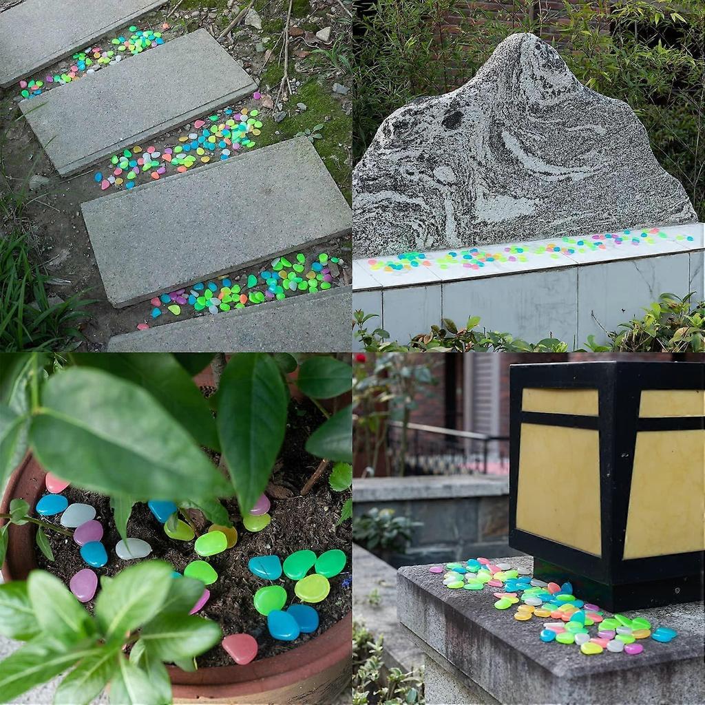 200pcs Glow Stones, Green Luminous Pebbles, Decorative Stones at Night for Outdoor Garden Aquarium
