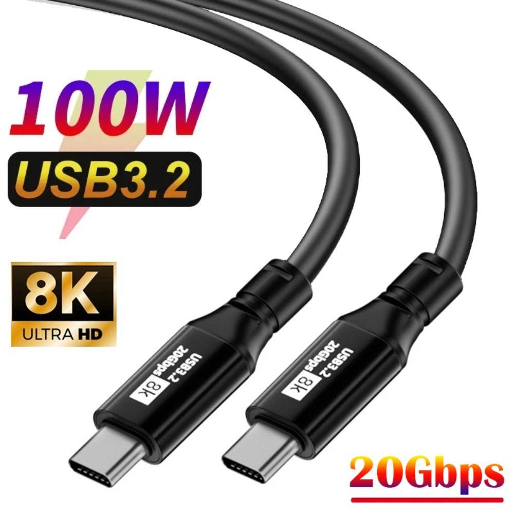8K@60Hz Fast Charging Line PD 100W Data Cord for Mobile Phone 15 Pro Max Laptop