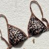Leopard Print Lace-up Bikini 2025: European & American High-End Women's Beach Swimwear