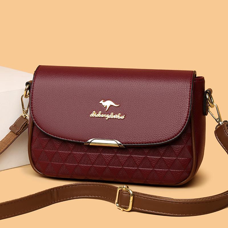 

Retro Argyle Leather Shoulder Bag - Versatile, Fashionable Crossbody for Stylish Moms синій