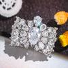 Huitan Women Rings Wedding Party Engagement Luxury Accessories Inlaid Pear Shining Cubic Zirconia Fashion Elegant Jewlery Gift