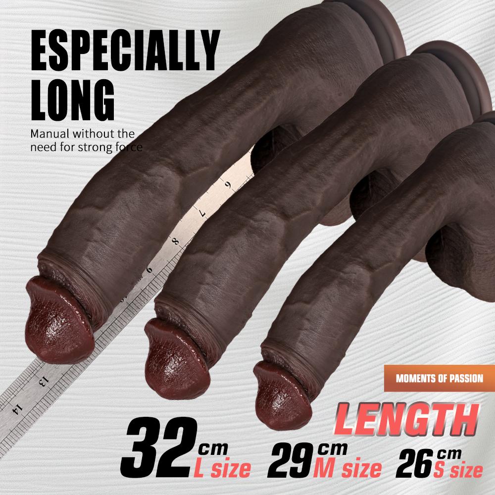 Liquid Silicone Lifelike Penis for G Spot & Anal Play Thick Soft Silicone Dildo Sex Toy with Strong Suction Cup, Hands-Free Adult Sex Toy