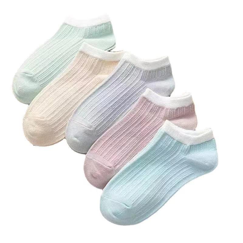 Women Cotton Socks Harajuku Cute Funny Socks Set Japanese Style Lolita Short Socks 5 Pair