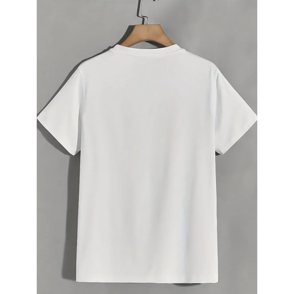 European sizes Men's Summer T-Shirt with Dripping White Cross Design | Casual Crew Neck, Regular Fit, Short Sleeve
