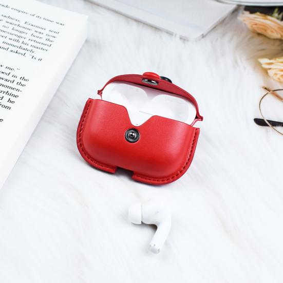 Protective Cover Dustproof Shock Absorption Full Coverage Wireless Earphone Faux Leather Case for AirPods Series