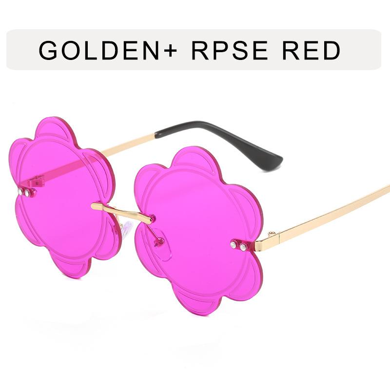 Flower Shape Sunglasses for Women New Fashion Rimless Metal Leg Designer Sunglasses Woman Korean Style Female Sunglass