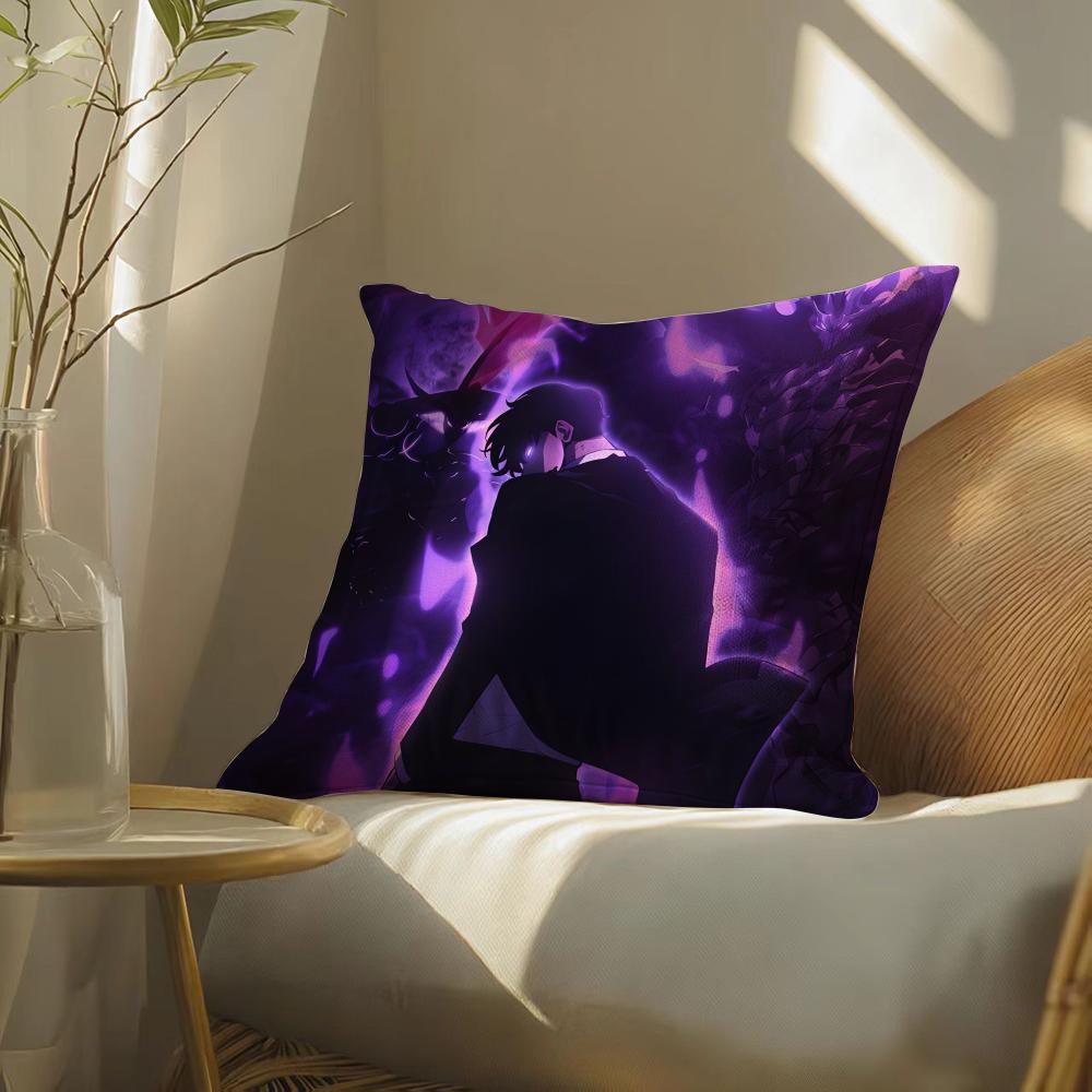 Animes-Sololeveling-Spillow Pillow Case Pillowcase, Double-Sided Printed, Sofa Cushion, Bedroom Headboard