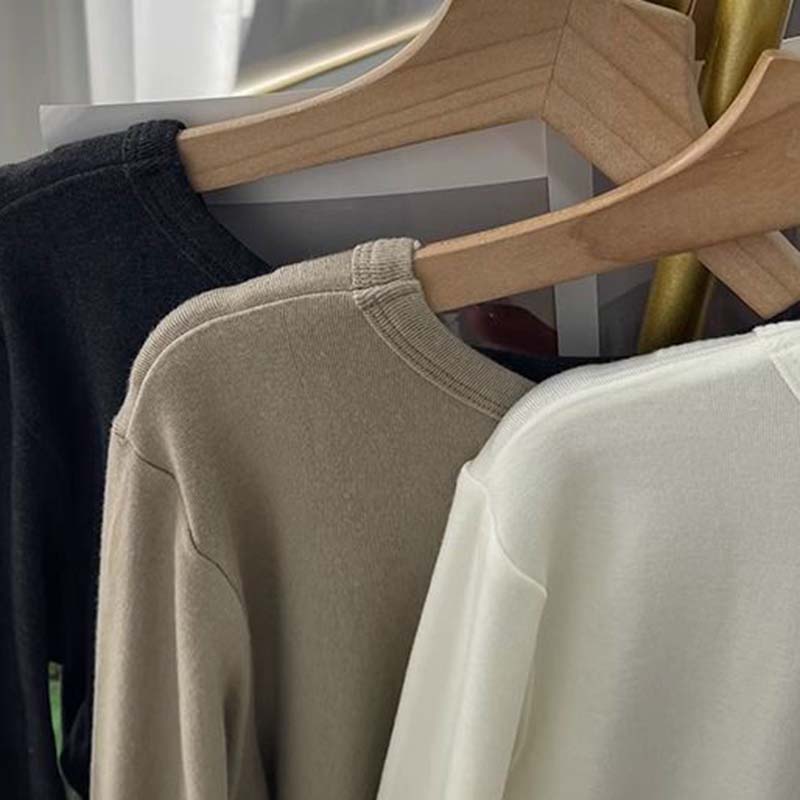 Sweatshirt for Women Autumn Winter Thickened Warm Solid Color Soft Stretchy Long Sleeve Oversize Tops