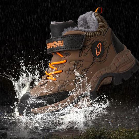 Winter Children Shoes Short Boy Boots Fashion Outdoor Non slip Plush Sneaker Kids Boy Snow Boots Sports Hiking Cotton Shoes