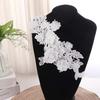 Fashion 3D Floral Appliques Handmade White Sew On Patches Mesh Embroidery DIY Embroidery Cloth Stickers DIY Decoration