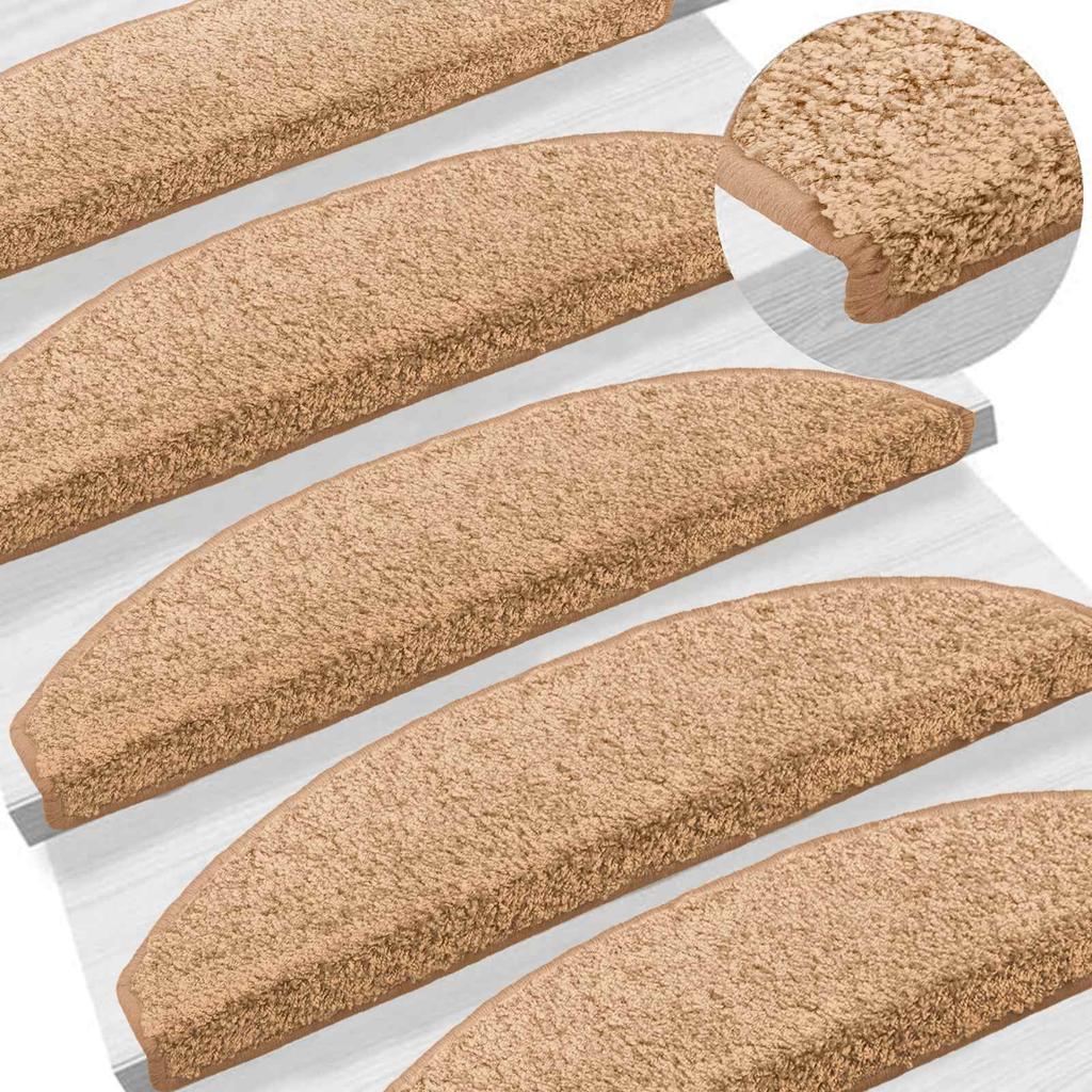 Self Adhesive Stair Protectors 15 pcs Beige 80 x 24.5 x 3.5 cm
