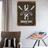 Barbershop Poster Beauty Salon Metal Tin Sign Scissors Tool Seat Iron Plate Painting Hair Dryer Barber Shop Wall Decor Plaque