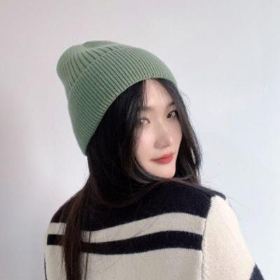 Women's Winter Daily Knit Green Fashion Beanie Hat