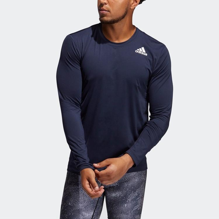 Adidas Training Running Fitness Long Sleeve T-Shirt Men Tops Dark-Blue GL9895