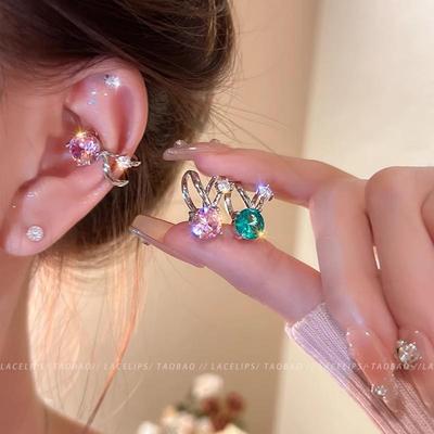 Elegant Zircon Ear Clips: Versatile, No-Piercing Earrings for Women