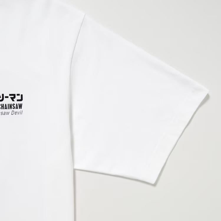 UNIQLO Chainsaw Man Collaboration Series Pochita Dog Graphic Print Short Sleeve T-Shirt Unisex Tops White 462908-00