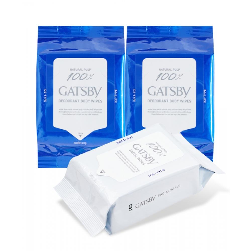 Gatsby Deodorant Body Paper Ice Citrus 30 Sheets X2 + Facial Paper Ice 42 Sheets FREE