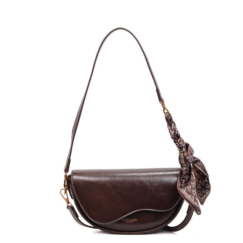 

2025 Women s Crossbody & Shoulder Bag: Stylish Textured Saddle & Underarm Handbag