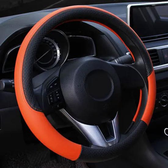 Car Steering Wheel Cover PU Leather Cover Comfort Grip Standard 38 Cm Anti-Slip Automotive Accessories Factory Direct Selling